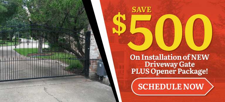 $500 off driveway gate coupon banner 1
